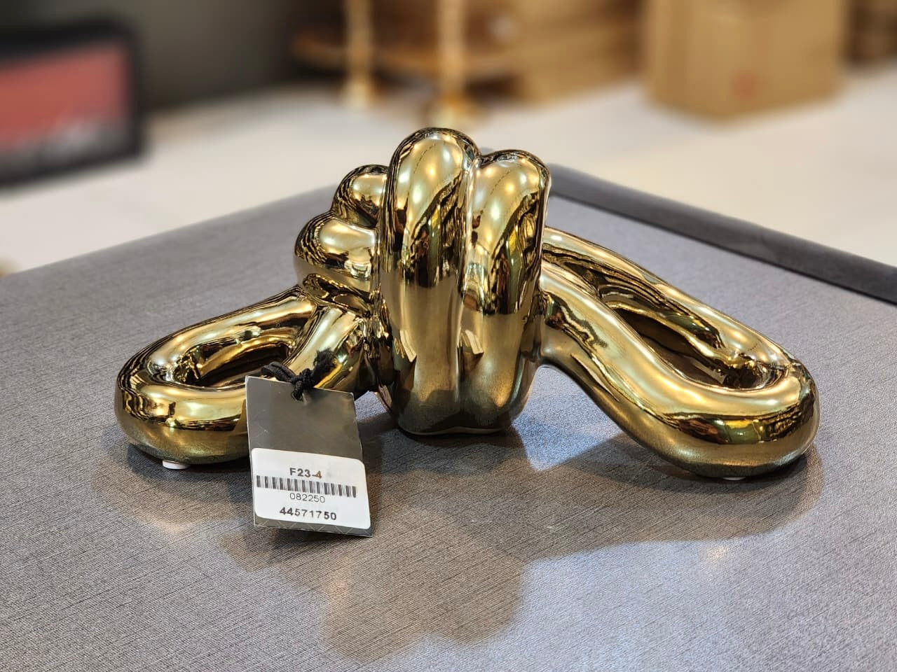 Modern Metallic Gold Ceramic Knot Decor