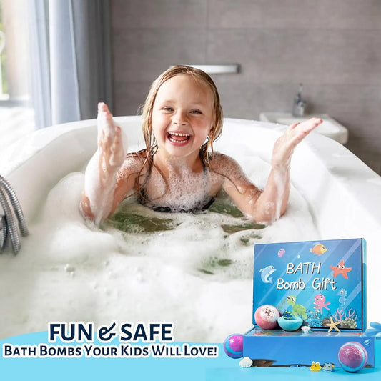 Ocean Series Kids Bath Bomb Gift Set with Surprise Hidden Toys (12 Pack)