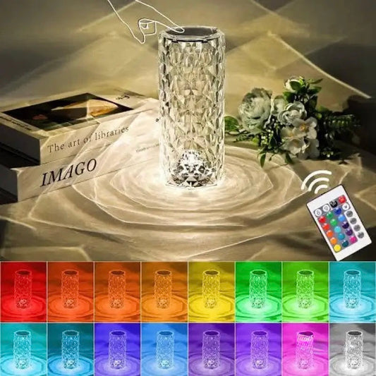 Rechargeable Rose daimond Table lamp with Wireless Remote 16RGB Colours