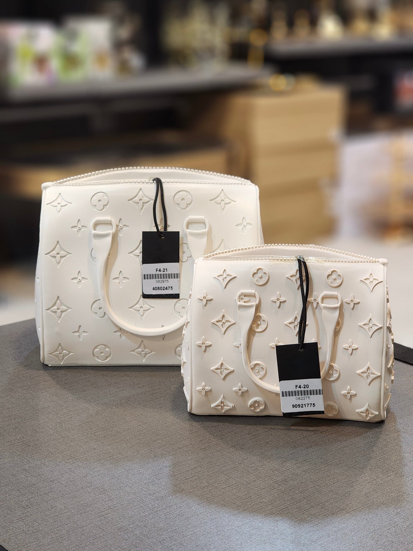 Elegant White Monogram Handbag Set
