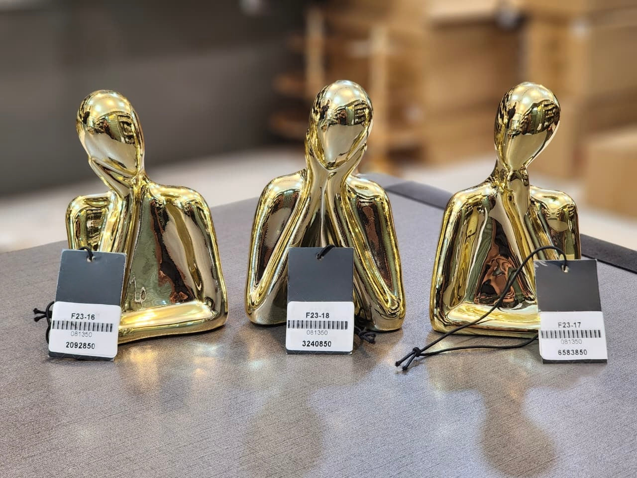 Modern Golden Thinker Figurines Set