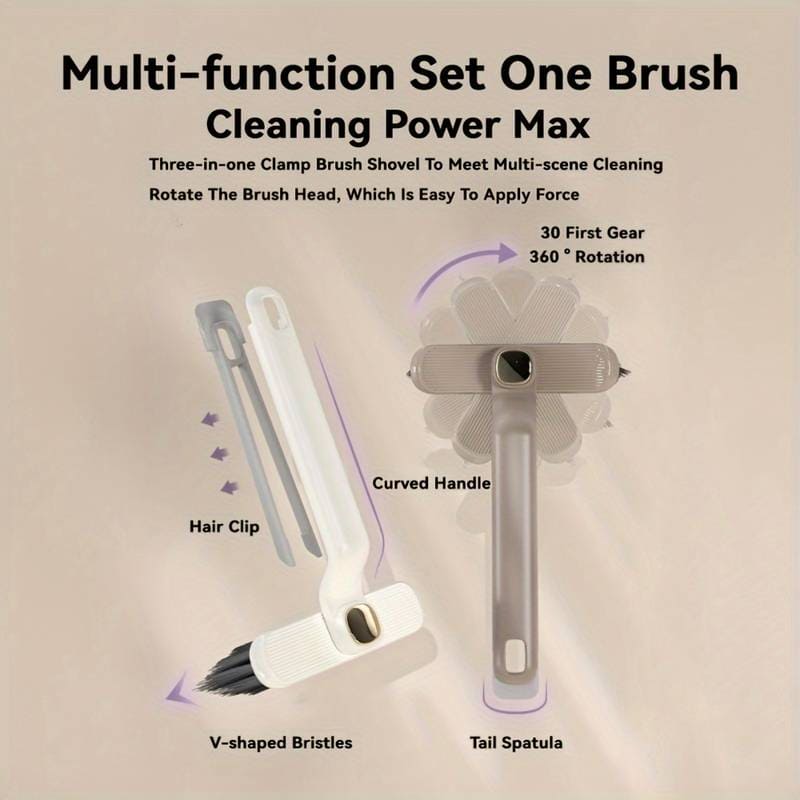 Multifunctional 2-in-1 Crevice Cleaning Brush with Hidden Tweezers