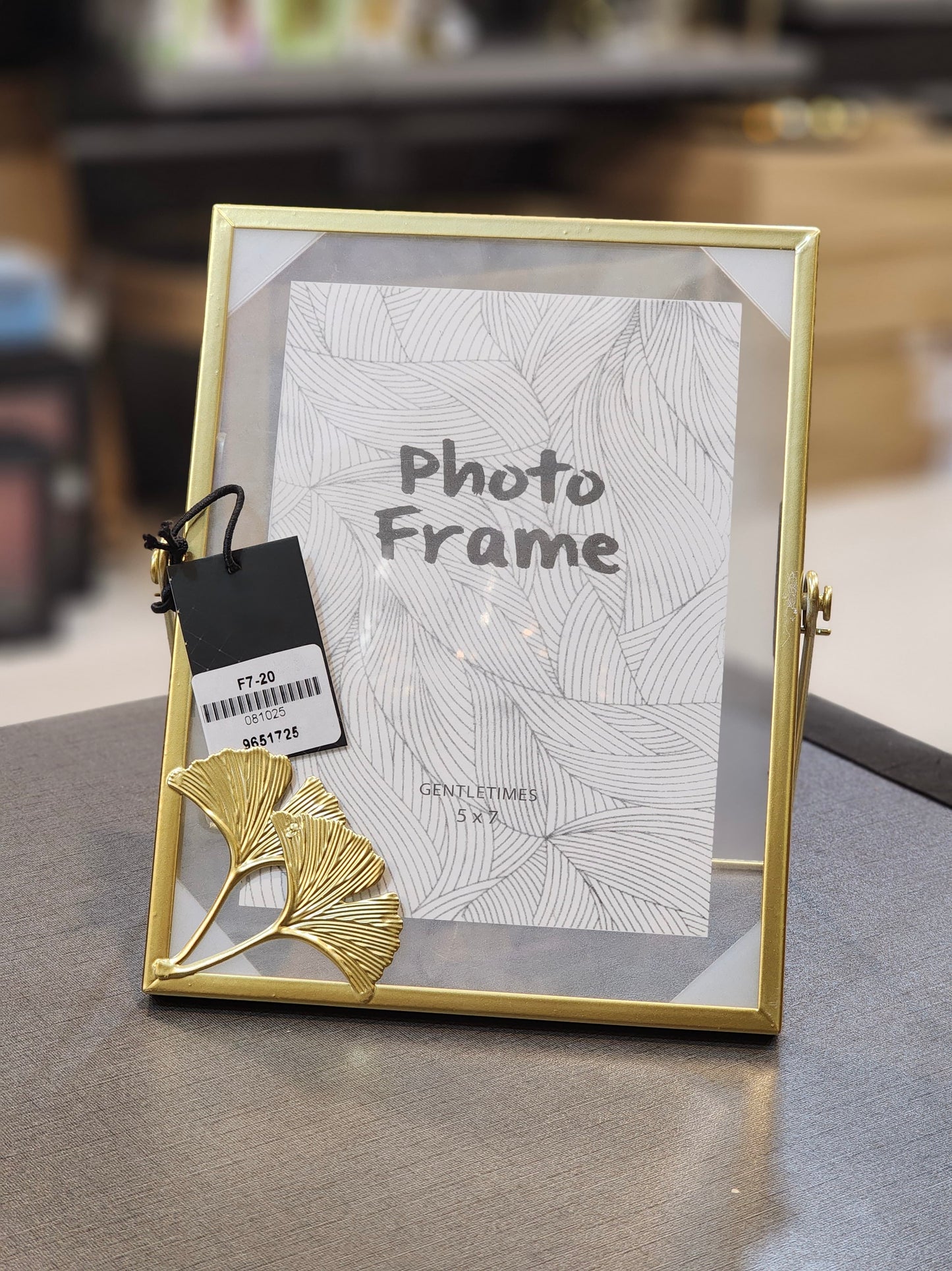 Gilded Ginkgo Floating Glass Frame