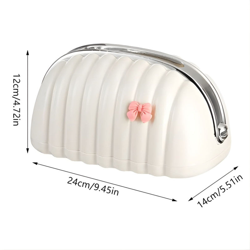 Ribbon Bow Shell-Style Desktop Tissue Box