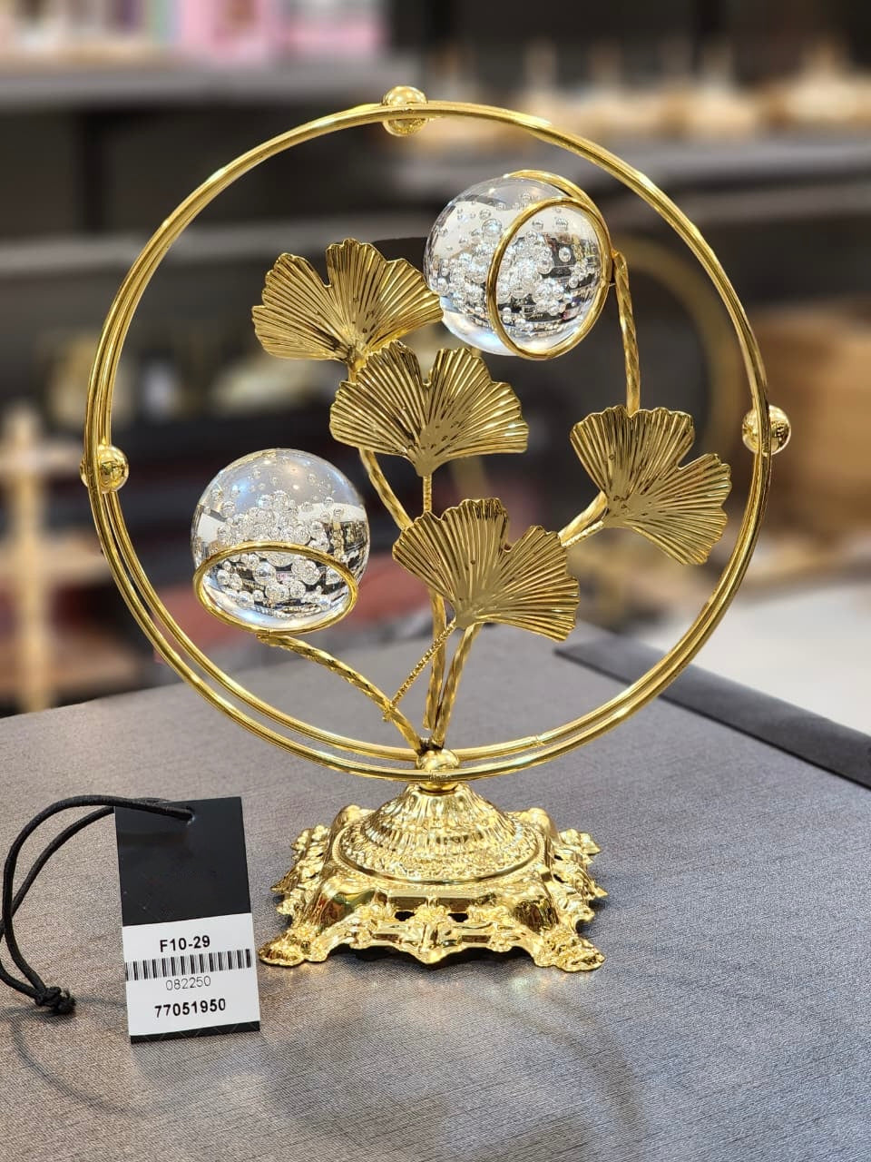 Elegant Golden Ginkgo Leaf Decorative Showpiece