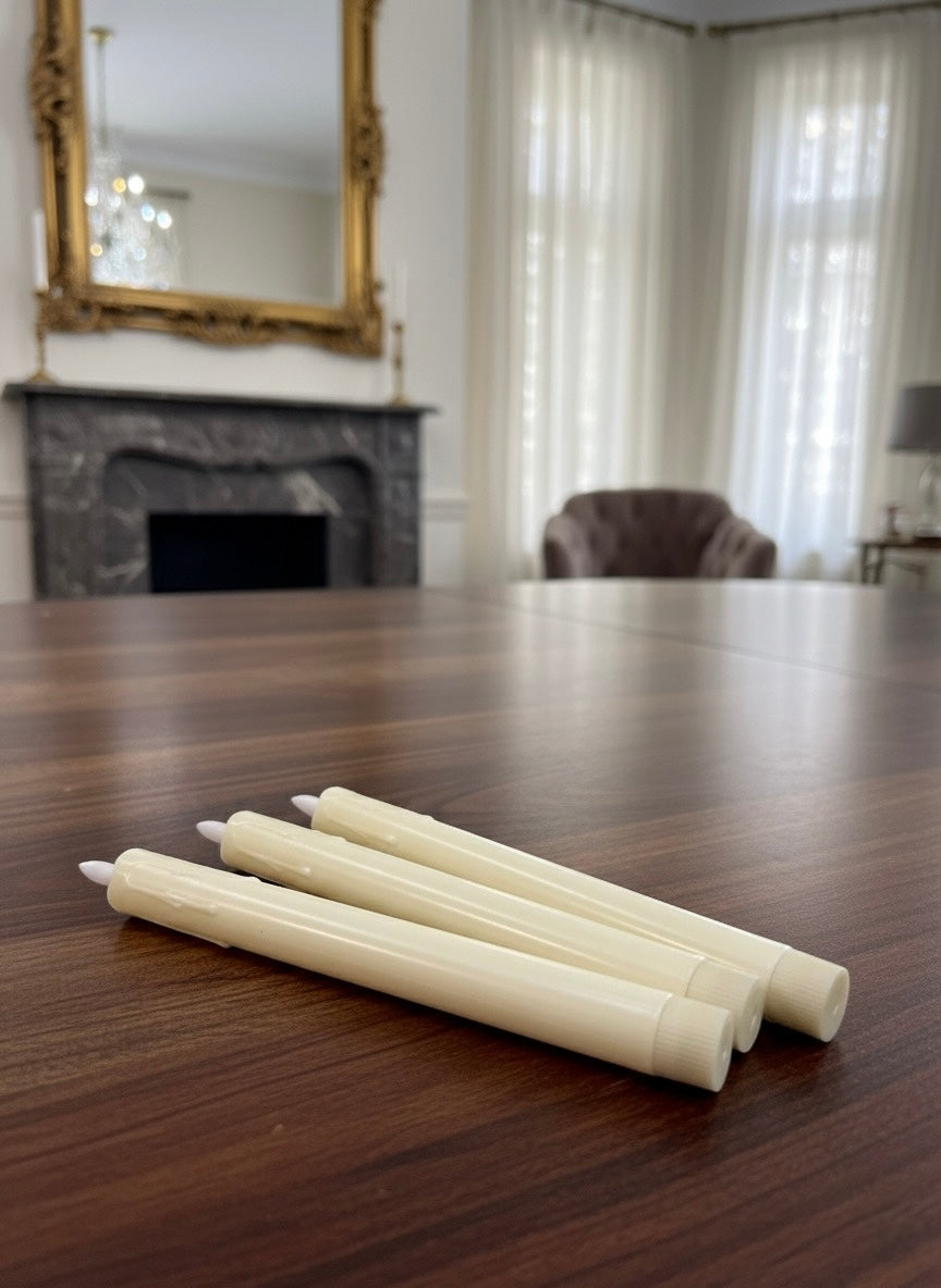 Elegant Dripping Taper Candle Set (3 Piece)