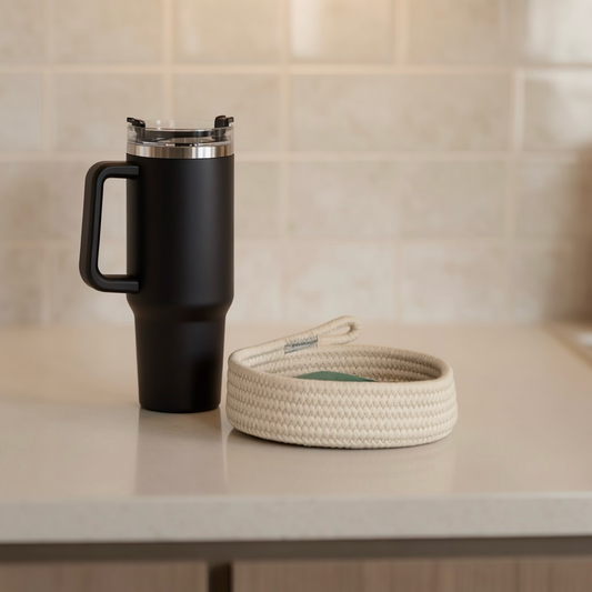40 oz Stainless Steel Vacuum Insulated Tumbler with Handle & Straw