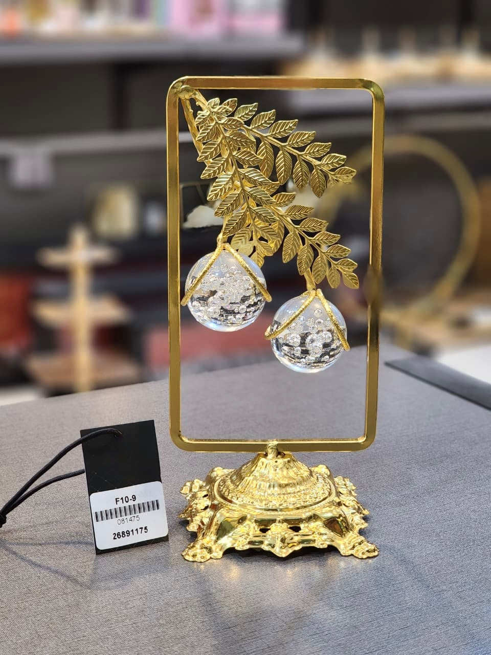 Decorative Golden Fern Dual Crystal Ball