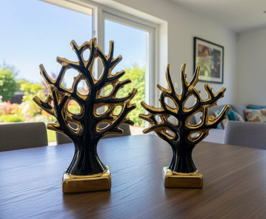 Elegant Ceramic Tree Decor Set (2-Piece)