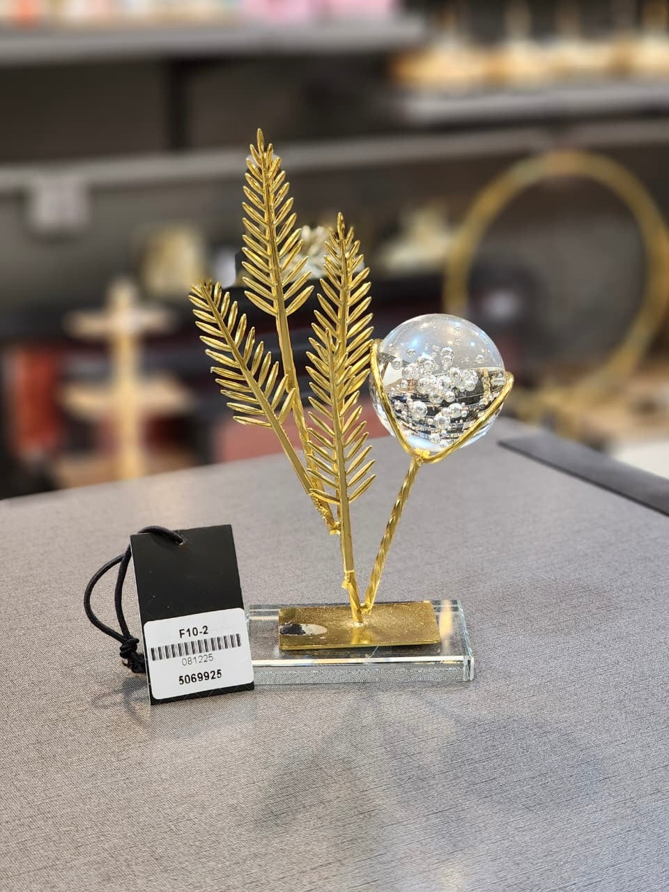 Decorative Golden Fern Crystal Ball
