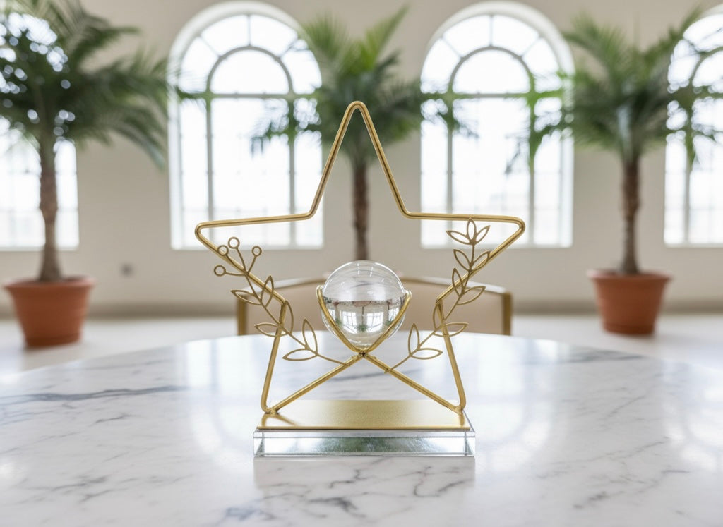 Elegant Star Trophy with Crystal Orb