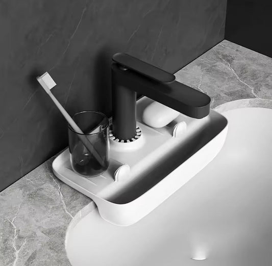 Silicone Faucet Splash Guard and Soap Organizer Tray