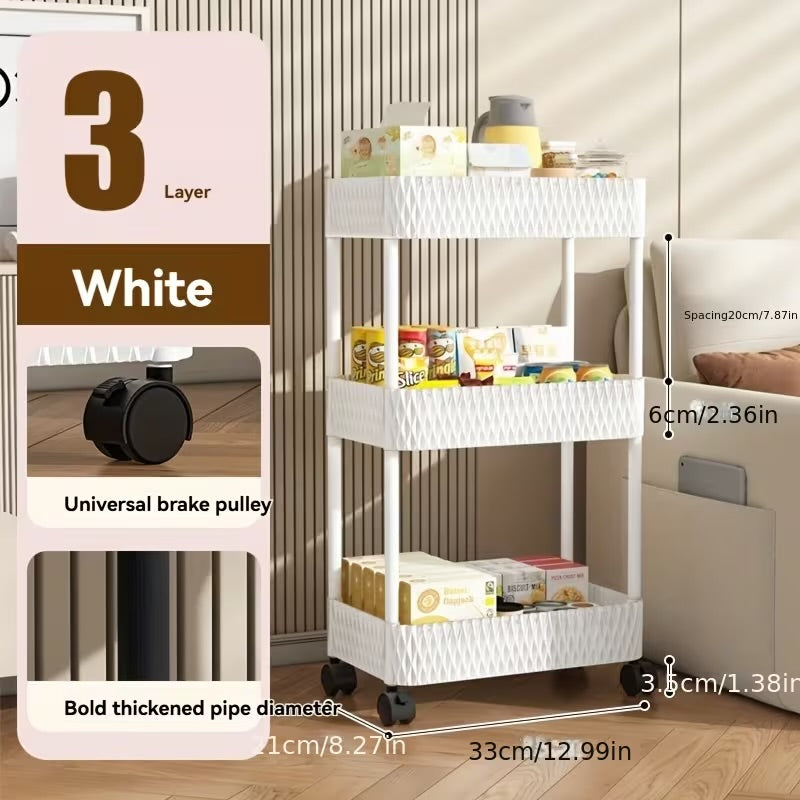 3-Tier Rolling Utility Storage Cart