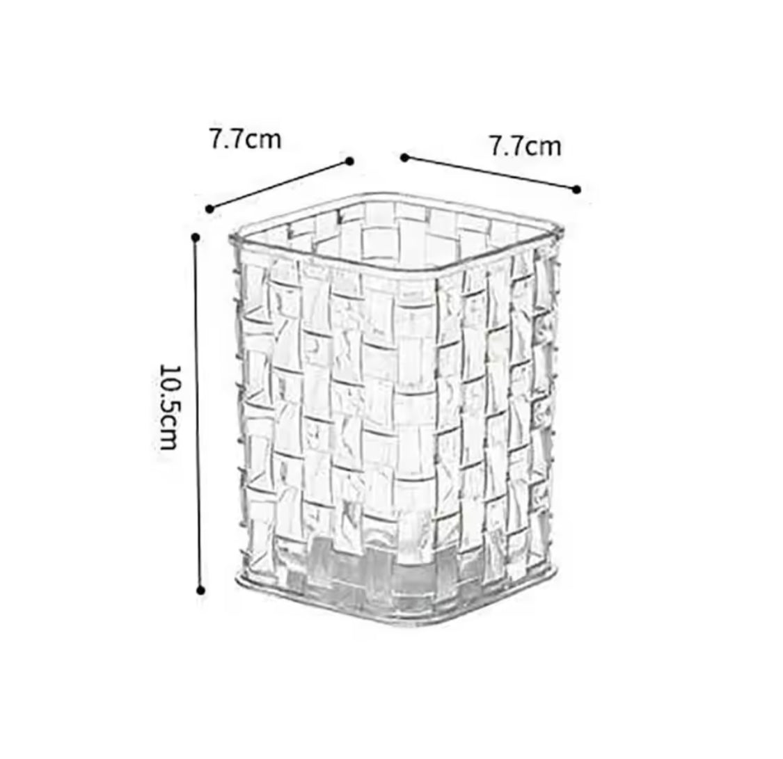 Acrylic Rattan Weave Makeup Brush Storage Box