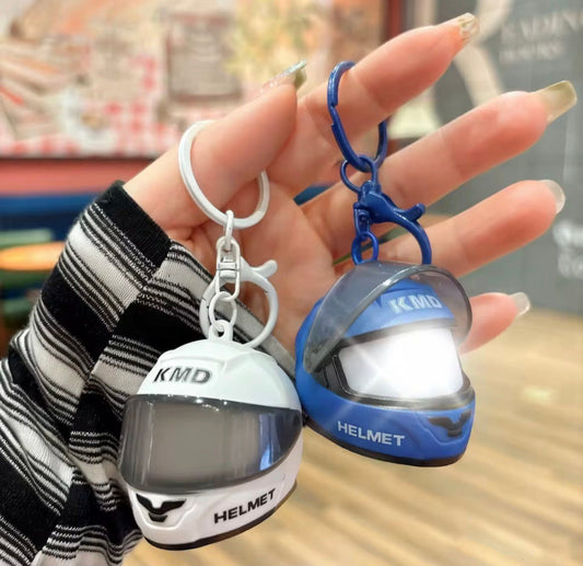 3D Luminous Motorcycle Helmet Light Keychain