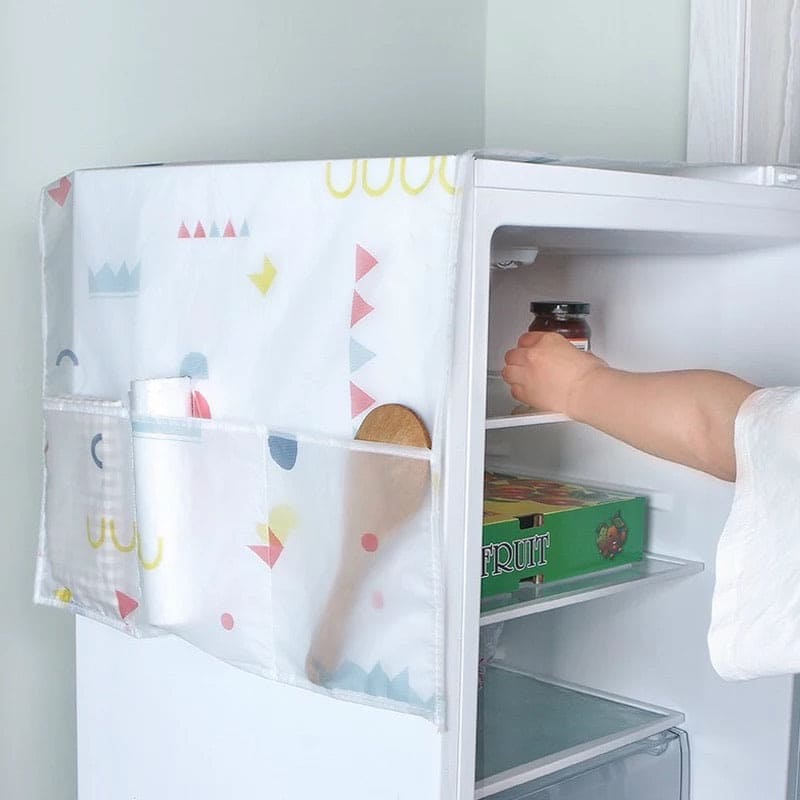 Printed Fridge Cover With 6 Pockets