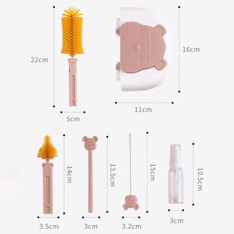 6 in 1 Travel Baby Bottle Cleaner Kit