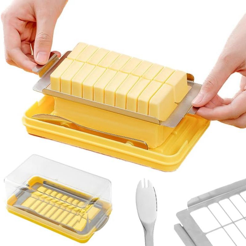 Stainless Steel Butter Slicer and Keeper with Lid