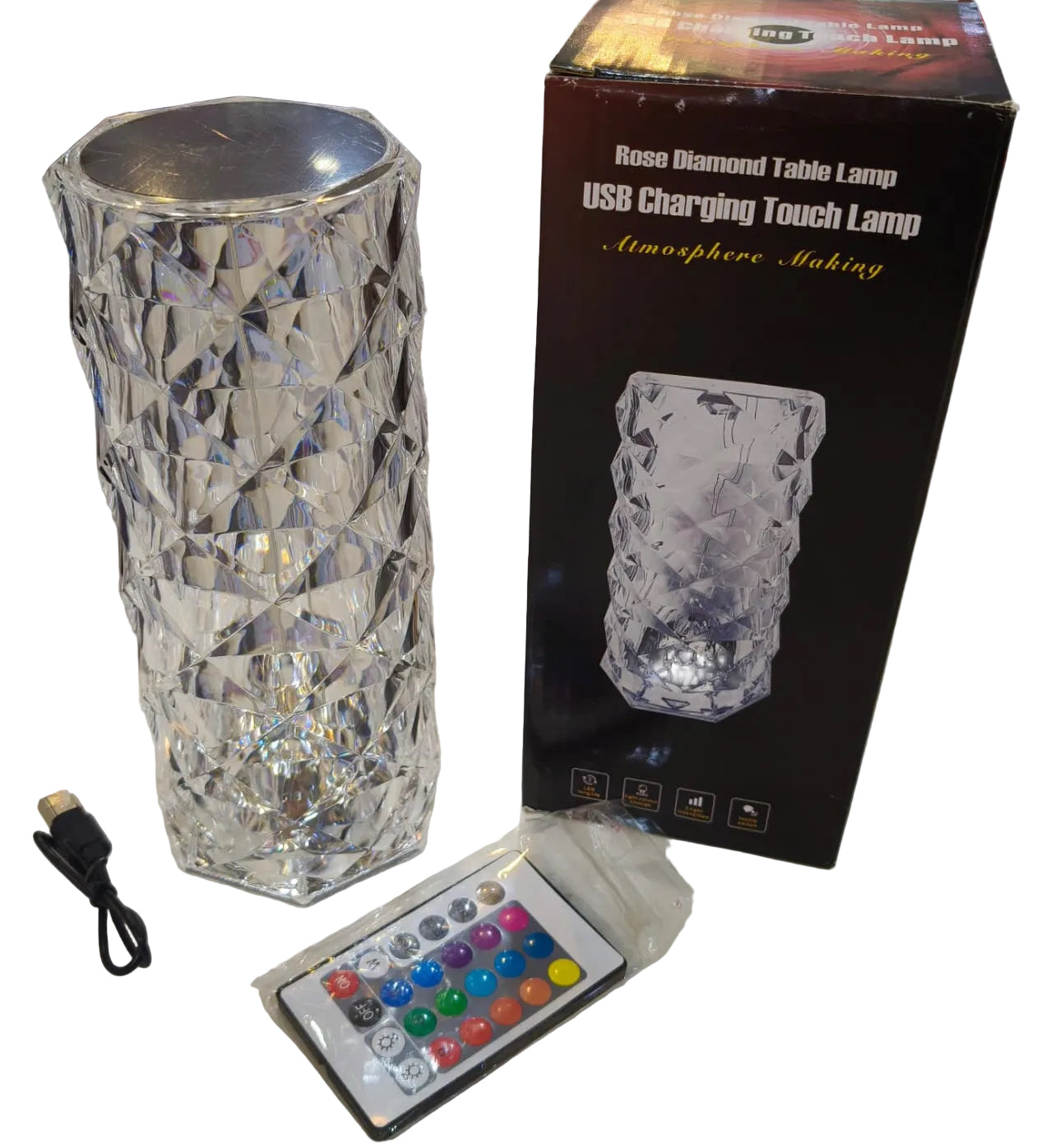 Rechargeable Rose daimond Table lamp with Wireless Remote 16RGB Colours