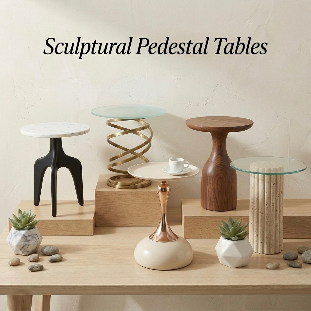 Sculptural Pedestal Tables