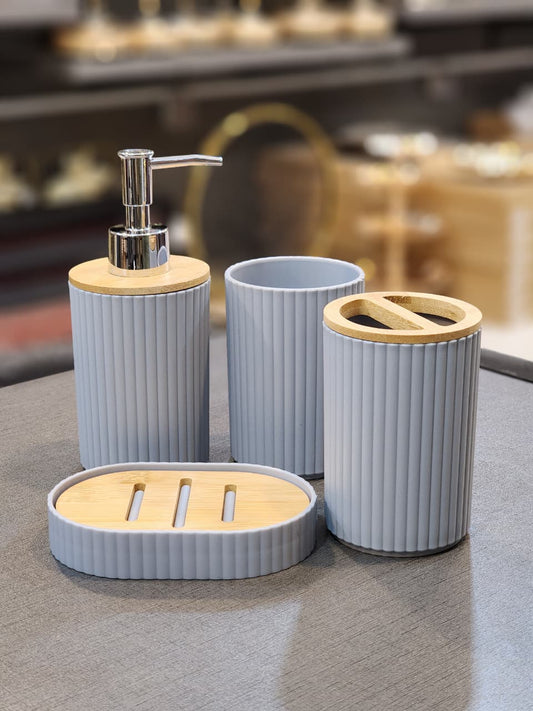 Modern Fluted Bathroom Accessory Set