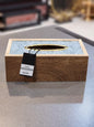 Elegant Floral Wood-Grain Tissue Box Holder