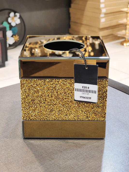 Luxurious Crystal-Embellished Tissue Box Holder
