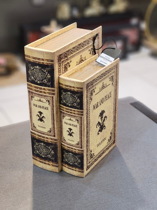 Vintage Style War and Peace Book Showpiece Storage Box Set