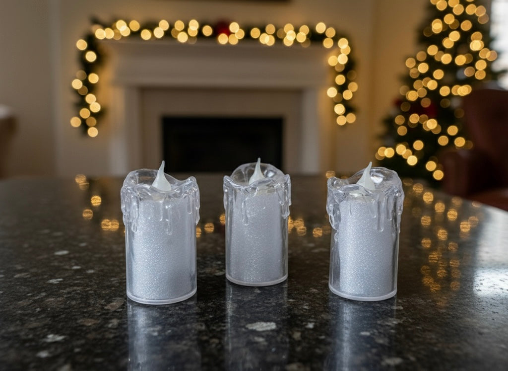 Flameless LED Melted-Wax Candle Set (3 Piece)