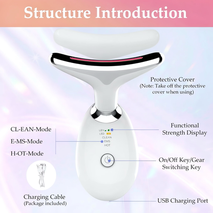 Electric LED Light Therapy Face and Neck Massager