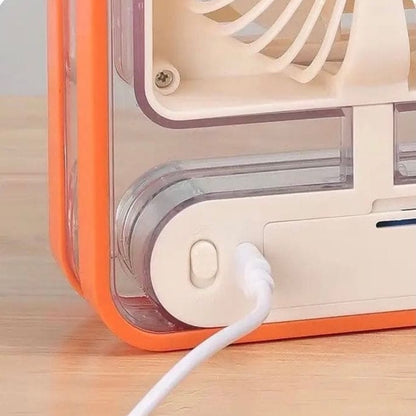 Portable Desktop Water Mist Fan - USB Rechargeable Personal Cooling Fan