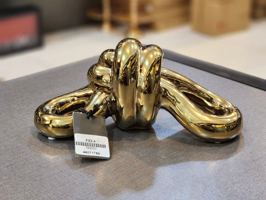 Modern Metallic Gold Ceramic Knot Decor