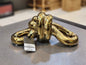 Modern Metallic Gold Ceramic Knot Decor