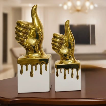 Thumbs-Up Gesture Sculptures (Large & Small) (Black & White)