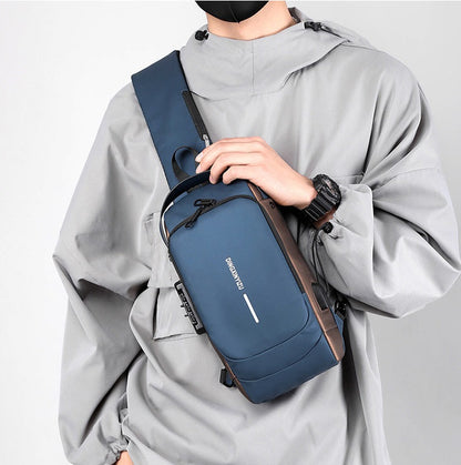 Anti-Theft Waterproof Sling Bag with USB Charging Port