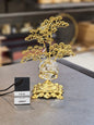 Elegant Gold-Plated Ginkgo Bonsai Crystal Ornament