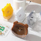 Cute Bear-Shaped Snack Plate Set with Clear Storage Holder (Set of 8)