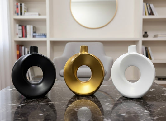 Elegant Modern Circular Fiber Vase