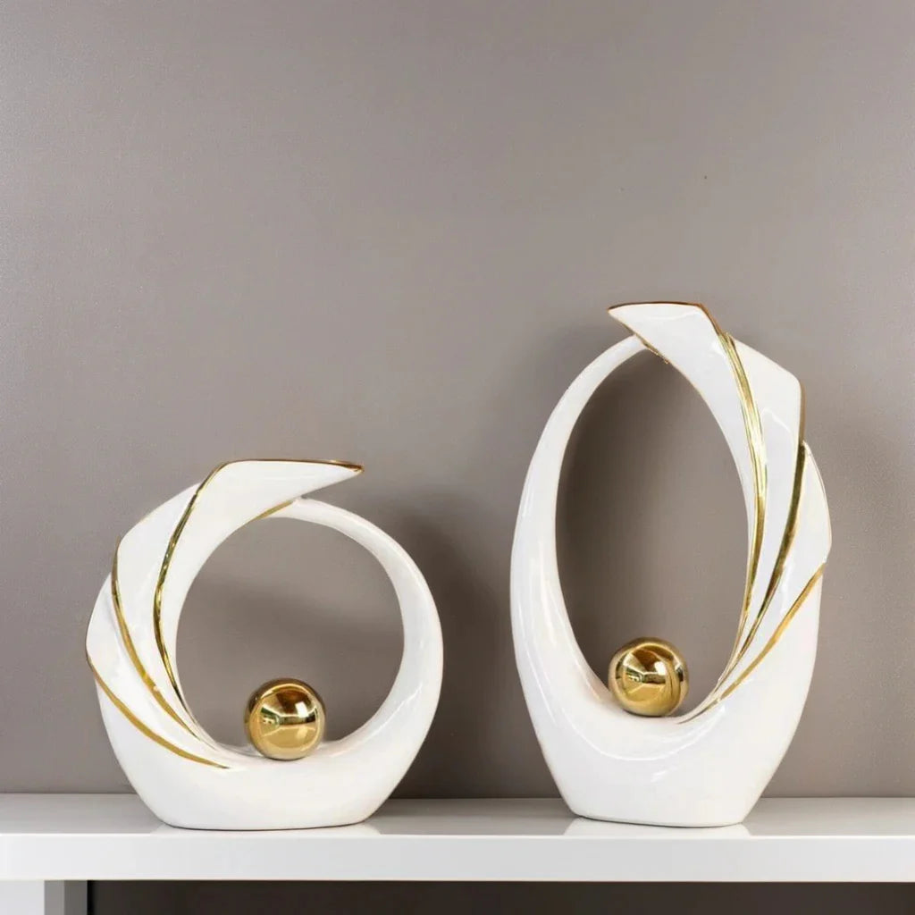 MODERN CERAMIC SCULPTURE (2 Piece Set)
