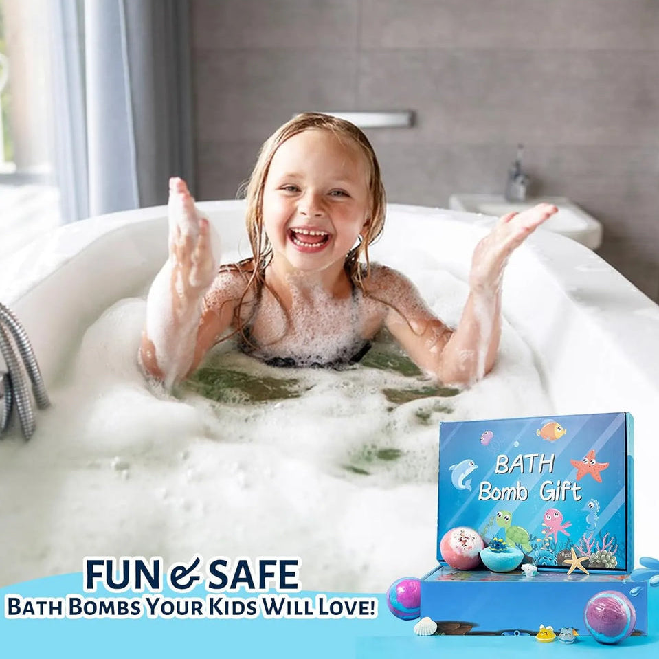 Ocean Series Kids Bath Bomb Gift Set with Surprise Hidden Toys (12 Pack)