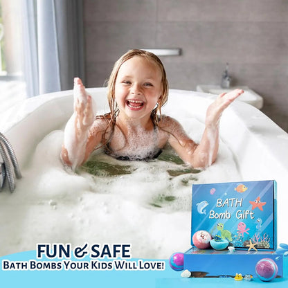 Ocean Series Kids Bath Bomb Gift Set with Surprise Hidden Toys (12 Pack)