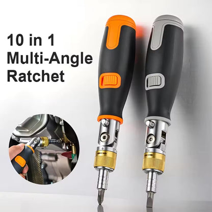 10-in-1 Multi-Angle Pivoting Ratchet Screwdriver