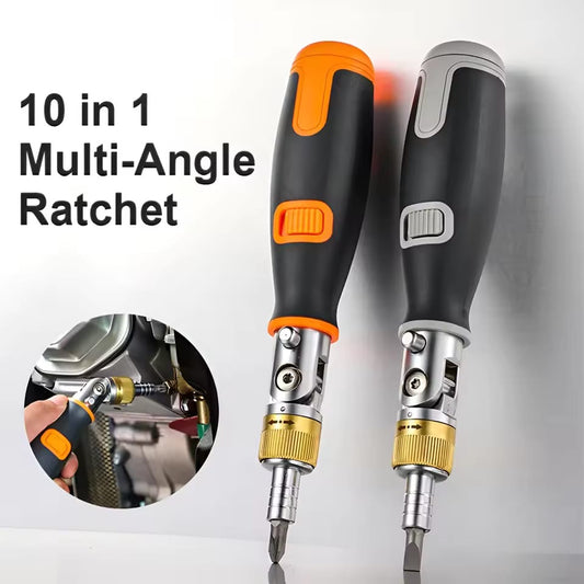 10-in-1 Multi-Angle Pivoting Ratchet Screwdriver