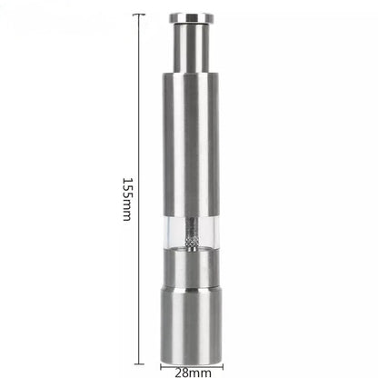 Portable One-Handed Stainless Steel Pepper Grinder