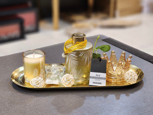 Elegant Gold-Tone Decorative Home Accessory Set