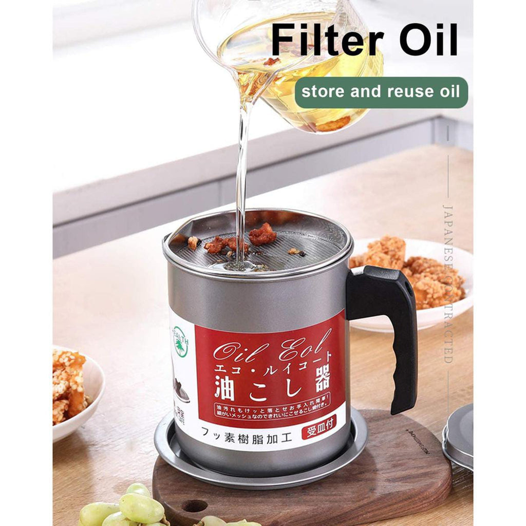 Stainless Steel Oil Strainer Pot and Grease Container