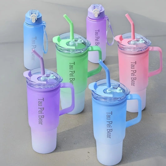 Premium Frosted Gradient Tumbler and Water Bottle Set