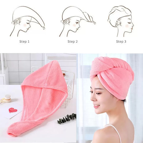 Microfiber Fast-Drying Hair Towel Wrap (Random Colors)