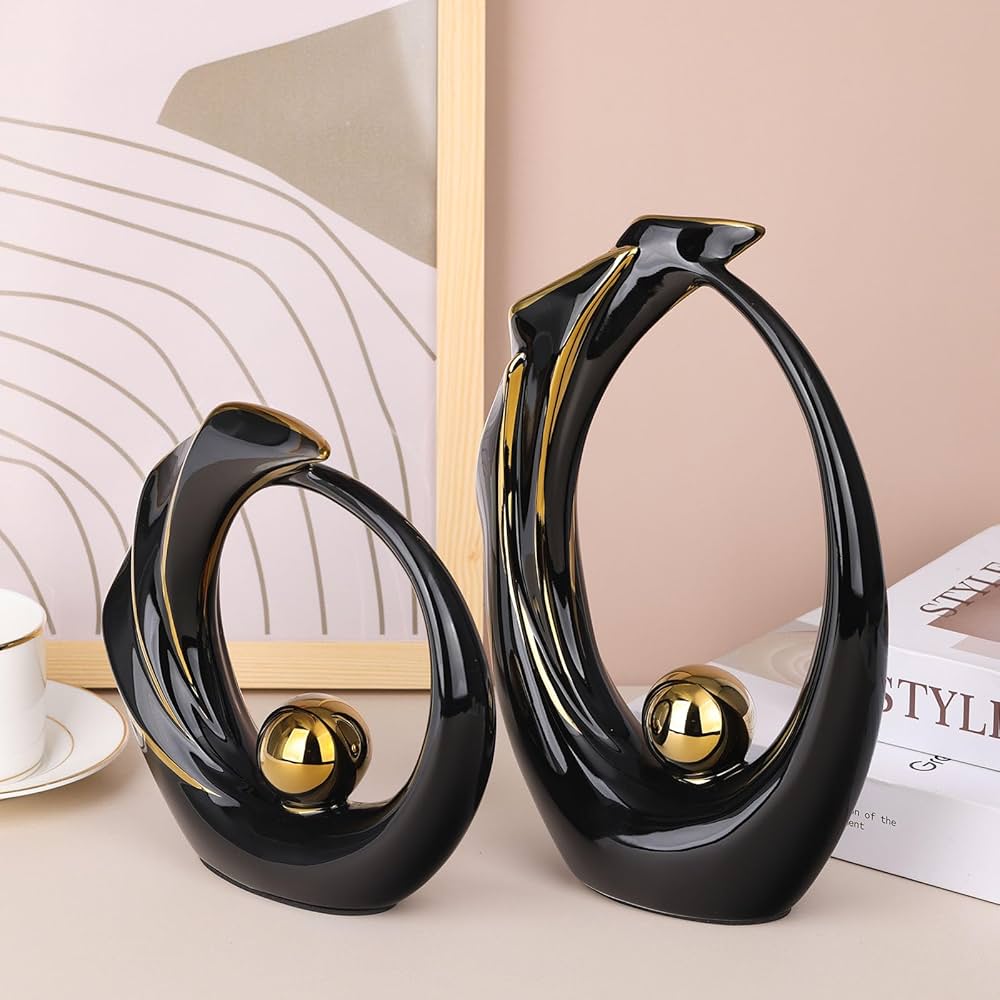 MODERN CERAMIC SCULPTURE (2 Piece Set)