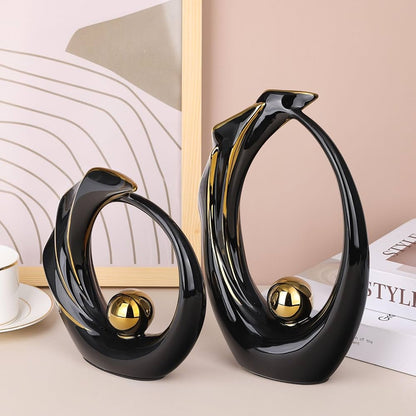 MODERN CERAMIC SCULPTURE (2 Piece Set)